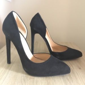 Charlotte Russe Black Suede Heels, Size 8